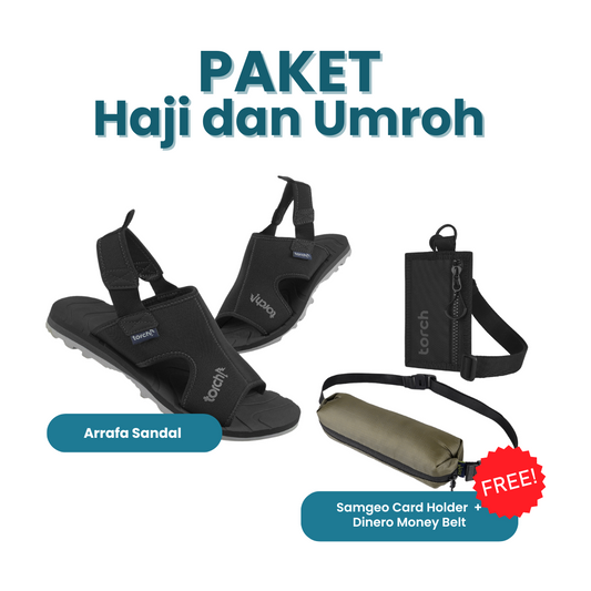 Paket Haji dan Umroh - Arrafa Sandal Gratis Samgeo Card Holder  + Dinero Money Belt