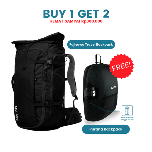 Paket Gratis - Fujisawa Travel Backpack Gratis Purana Backpack