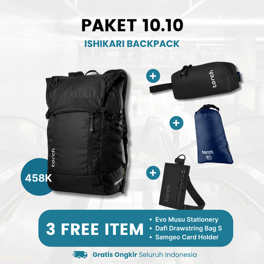 Paket 10.10 - Ishikari Backpack Gratis Evo Musu Stationery + Dafi Drawstring Bag S + Samgeo Card Holder