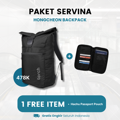 Paket Servina - Hongcheon Backpack Gratis Hachu Passport Pouch