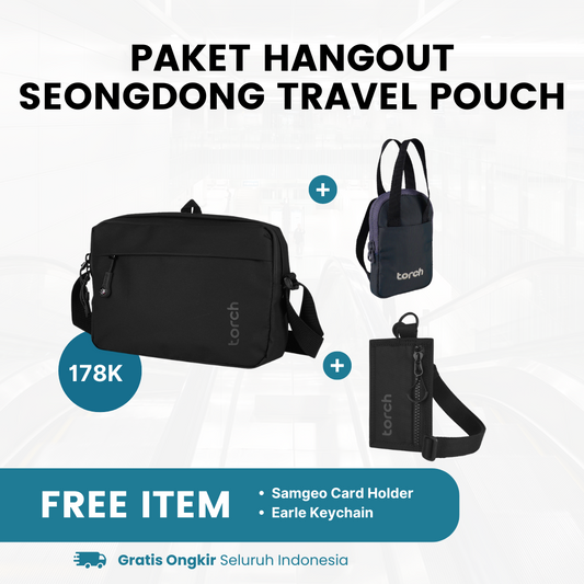 Paket  Hangout - Seongdong Travel Pouch Gratis Samgeo Card Holder + Earle Keychain