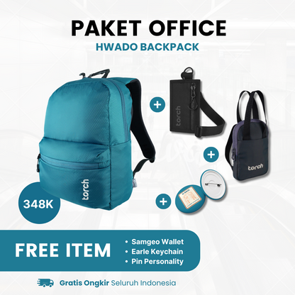 Paket Office - Hwado Backpack Gratis Samgeo Card Holder + Earle Keychain + Pin Personality