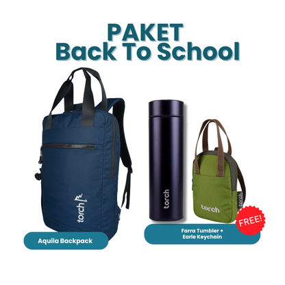 Paket Back To School - Aquila Backpack Gratis Farra Tumbler + Earle Keychain