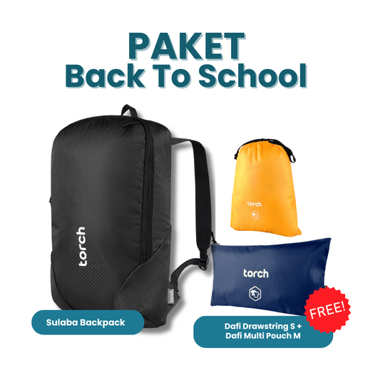 Paket Back To School - Sulaba Backpack Gratis Dafi Drawstring S + Dafi Multi Pouch M