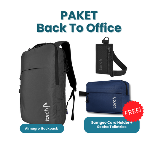 Paket Back To Office - Almagro Backpack Gratis Samgeo Card Holder + Seoha Toiletries