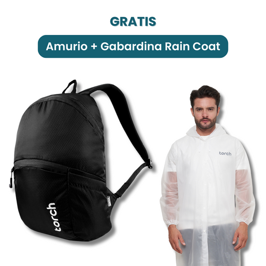 Dalam paket ini kamu akan mendapatkan:  - Amurio Backpack  - Gabardina Raincoat