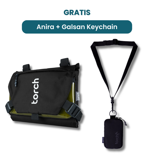 Dalam paket ini kamu akan mendapatkan:  - Anira Sling Bag  - Galsan Keychain