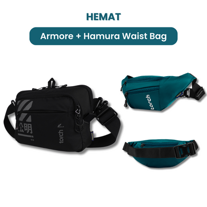 Dalam paket ini akan mendapatkan :  - Armore Gaming 2 in 1 (Waist Bag & Travel Pouch)  - Hamura Waist Bag