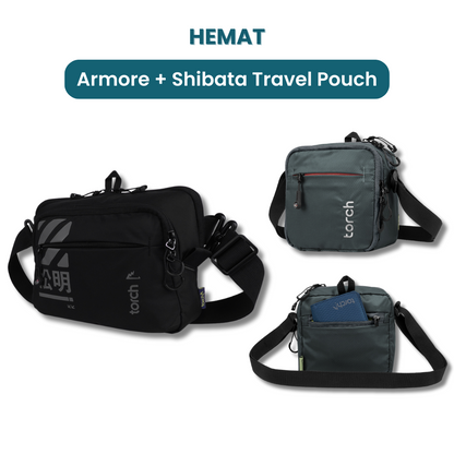 Dalam paket ini akan mendapatkan :  - Armore Gaming 2 in 1 (Waist Bag & Travel Pouch)  - Shibata Travel Pouch