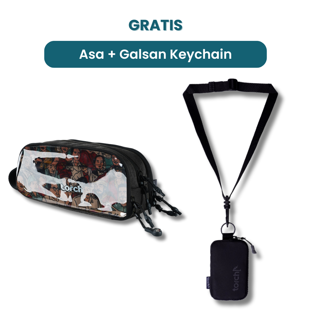 Dalam paket ini kamu akan mendapatkan:  - Asa Multi Pouch  - Galsan Keychain