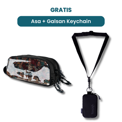 Dalam paket ini kamu akan mendapatkan:  - Asa Multi Pouch  - Galsan Keychain