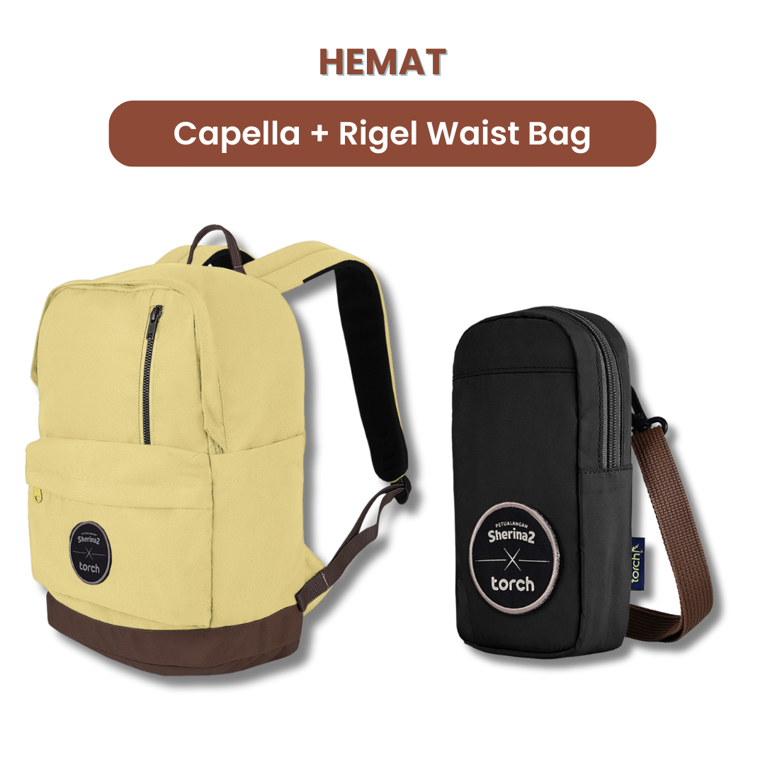 Dalam paket ini akan mendapatkan :  - Capella Daypack 19L   - Vega Travel Pouch   