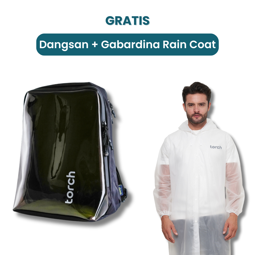 Dalam paket ini kamu akan mendapatkan:  - Dangsan Daypack 12L  - Gabardina Raincoat