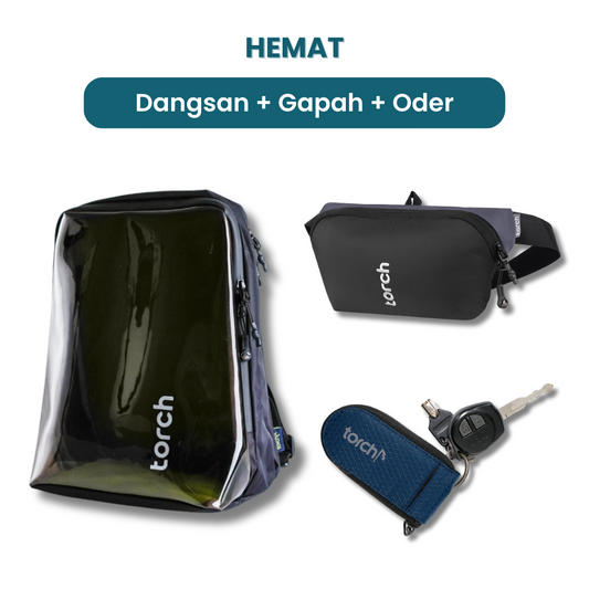 Dalam paket ini tedapat:  - Dangsan Daypack 12L   - Kashiba Travel Pouch  - Gapah Waist Bag     