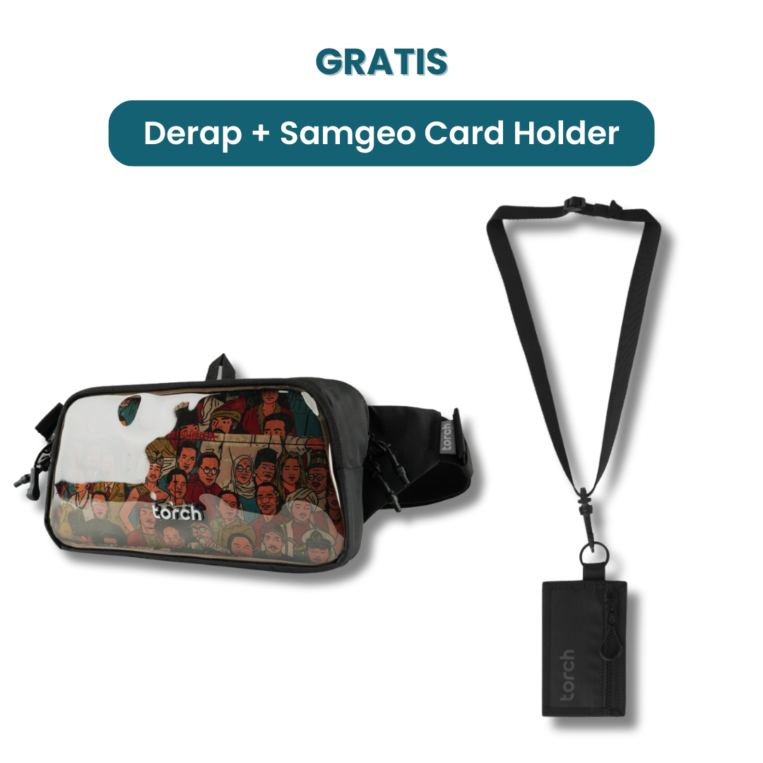 Dalam paket ini kamu akan mendapatkan:  - Derap Waist Bag  - Samgeo Card Holder