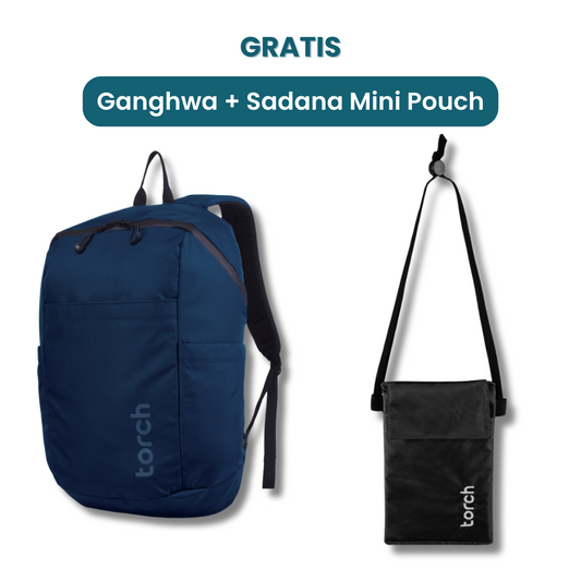 Dalam paket ini tedapat:  - Ganghwa Daypack 19L  - Sadana Mini Pouch