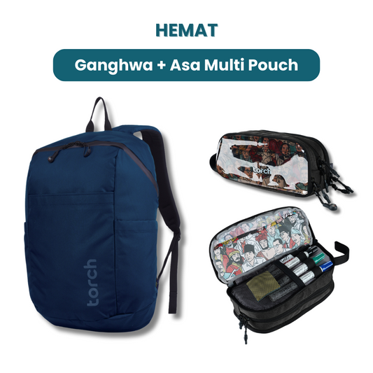 Dalam paket ini kamu akan mendapatkan:  - Ganghwa Backpack  - Asa Multi Pouch