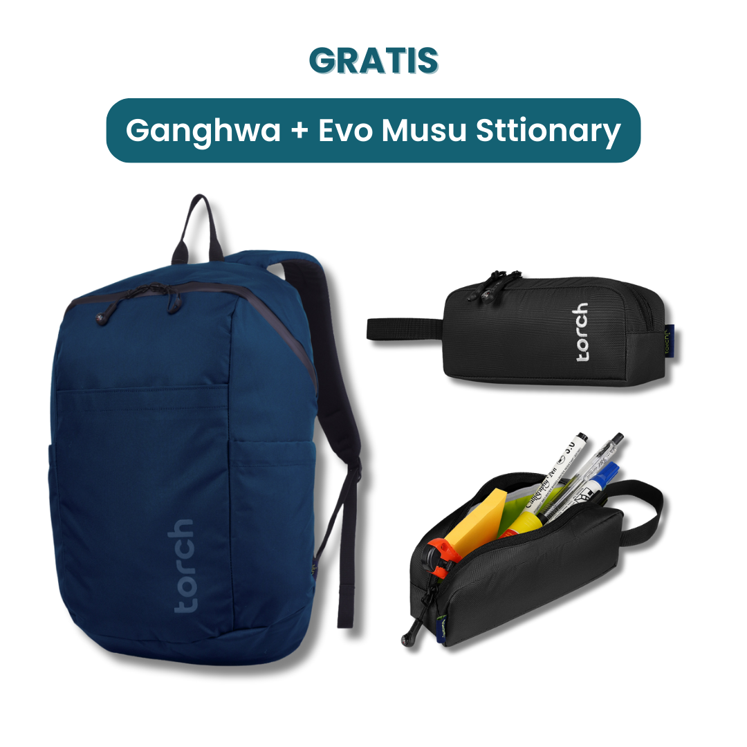 Dalam paket ini tedapat:  - Ganghwa Daypack 19L  - Evo Musu Stationary