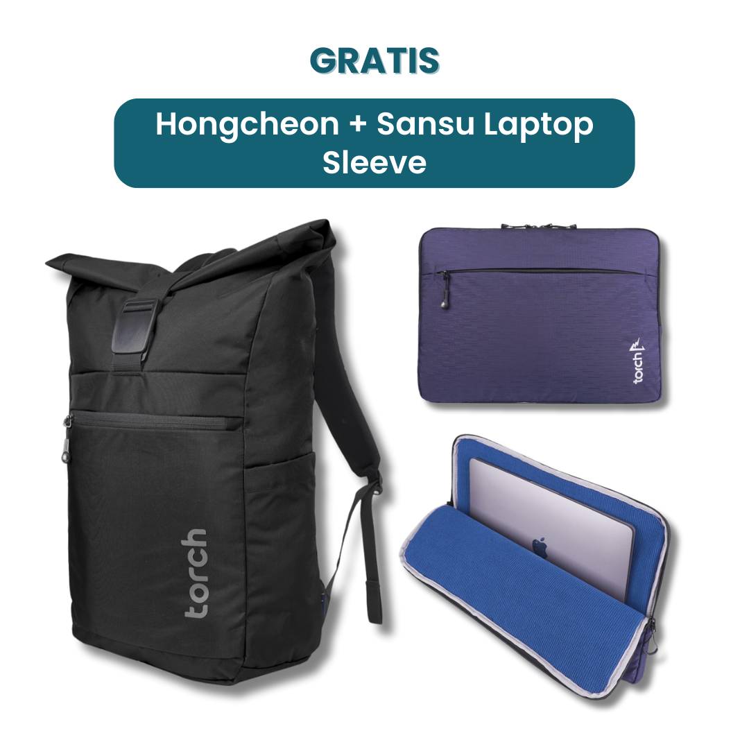 Dalam paket ini kamu akan mendapatkan:  -  Hongcehon Backpack  -  Sansu Laptop Sleeve