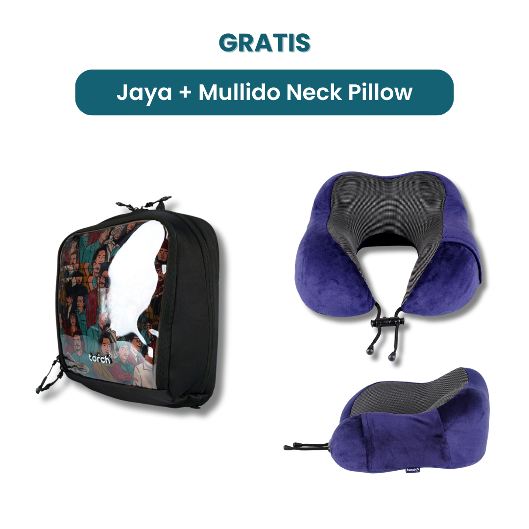 Dalam paket ini kamu akan mendapatkan:  - Jaya Travel Pouch  - Mullido Neck Pillow