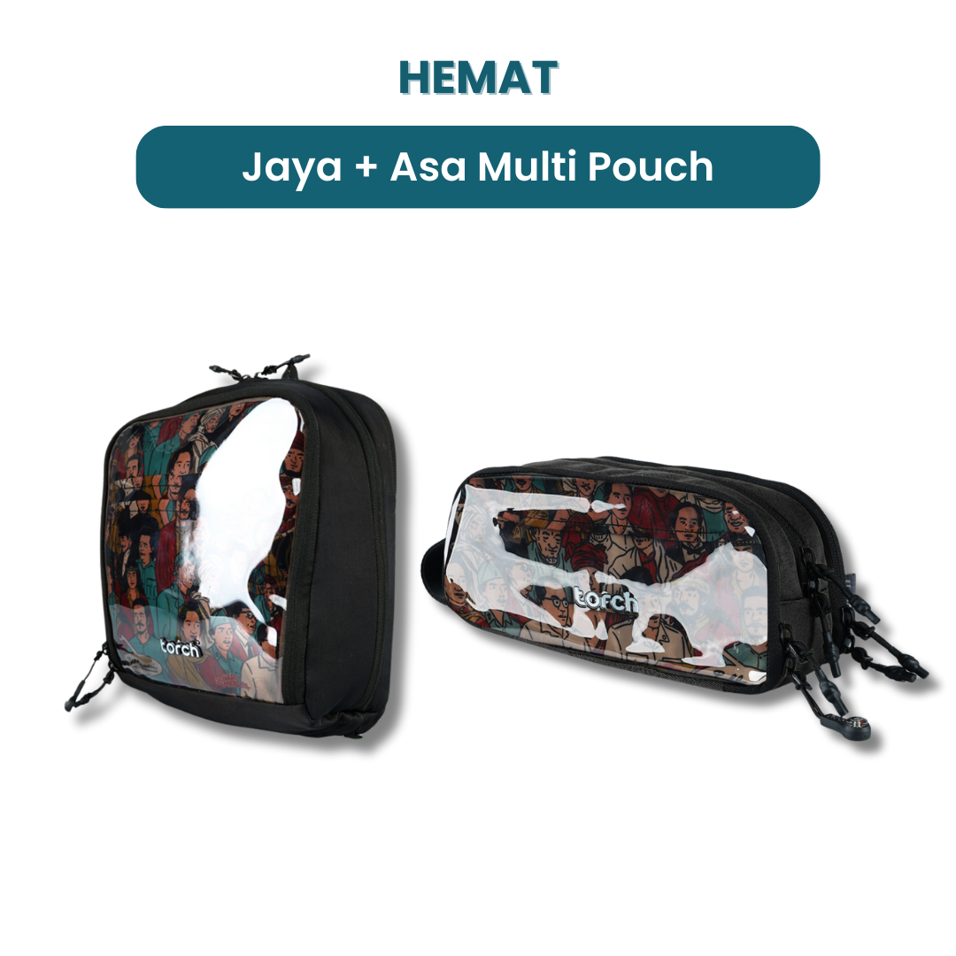 Dalam paket ini kamu akan mendapatkan:  - Jaya Travel Pouch  - Asa Multi Pouch