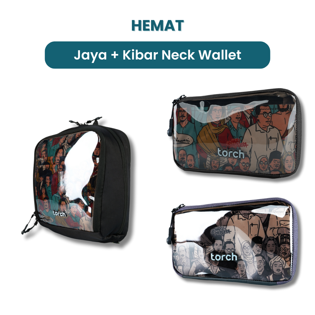 Dalam paket ini kamu akan mendapatkan:  - Jaya Travel Pouch  - Kibar Neck Wallet