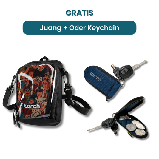 Dalam paket ini kamu akan mendapatkan:  -  Juang Travel Pouch  -  Oder Keychain