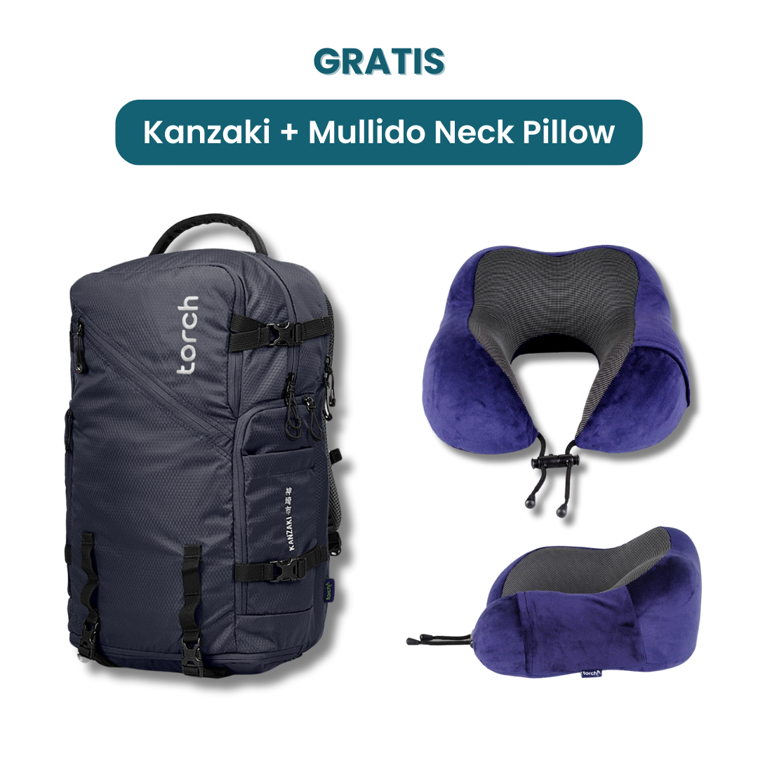 Dalam paket ini akan mendapatkan :  - Kanzaki Travel Backpack  - Mullido Neck Pillow