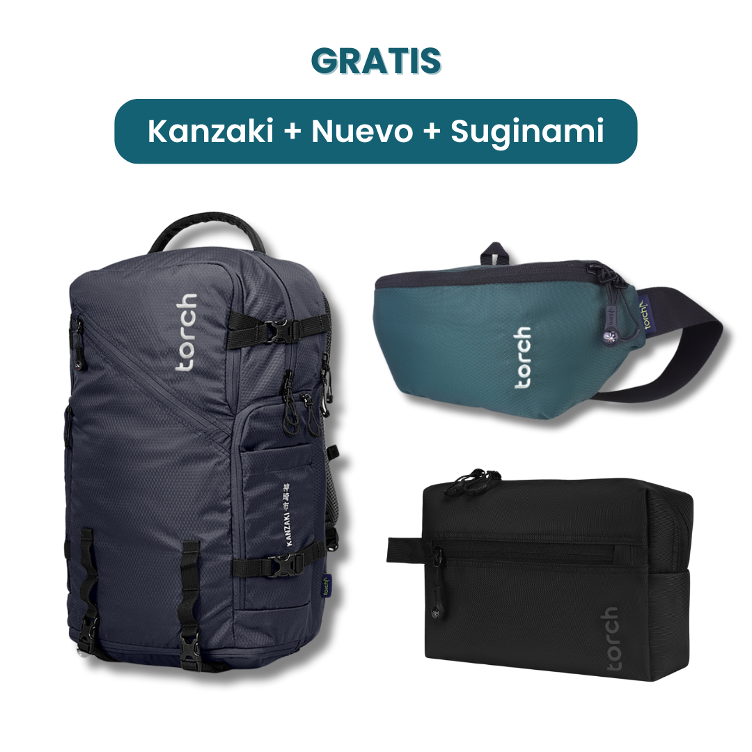 Dalam paket ini akan mendapatkan :  - Kanzaki Travel Backpack  - Nuevo Waist Bag  - Suginami Toileteries