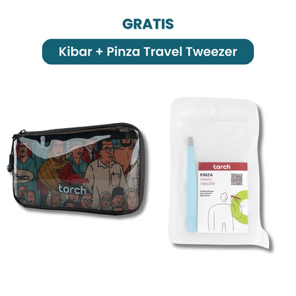 Dalam paket ini kamu akan mendapatkan:  - Kibar Neck Wallet   - Pinza Travel Tweezer