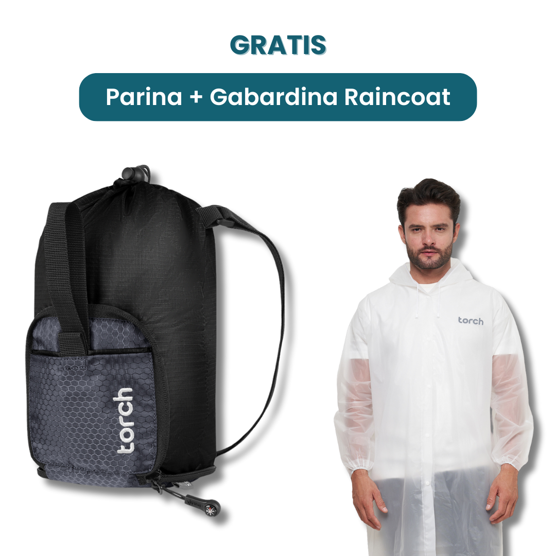 Dalam paket ini kamu akan mendapatkan:  - Parina Foldable Draswsting Pouch  - Gabardina Rain Coat