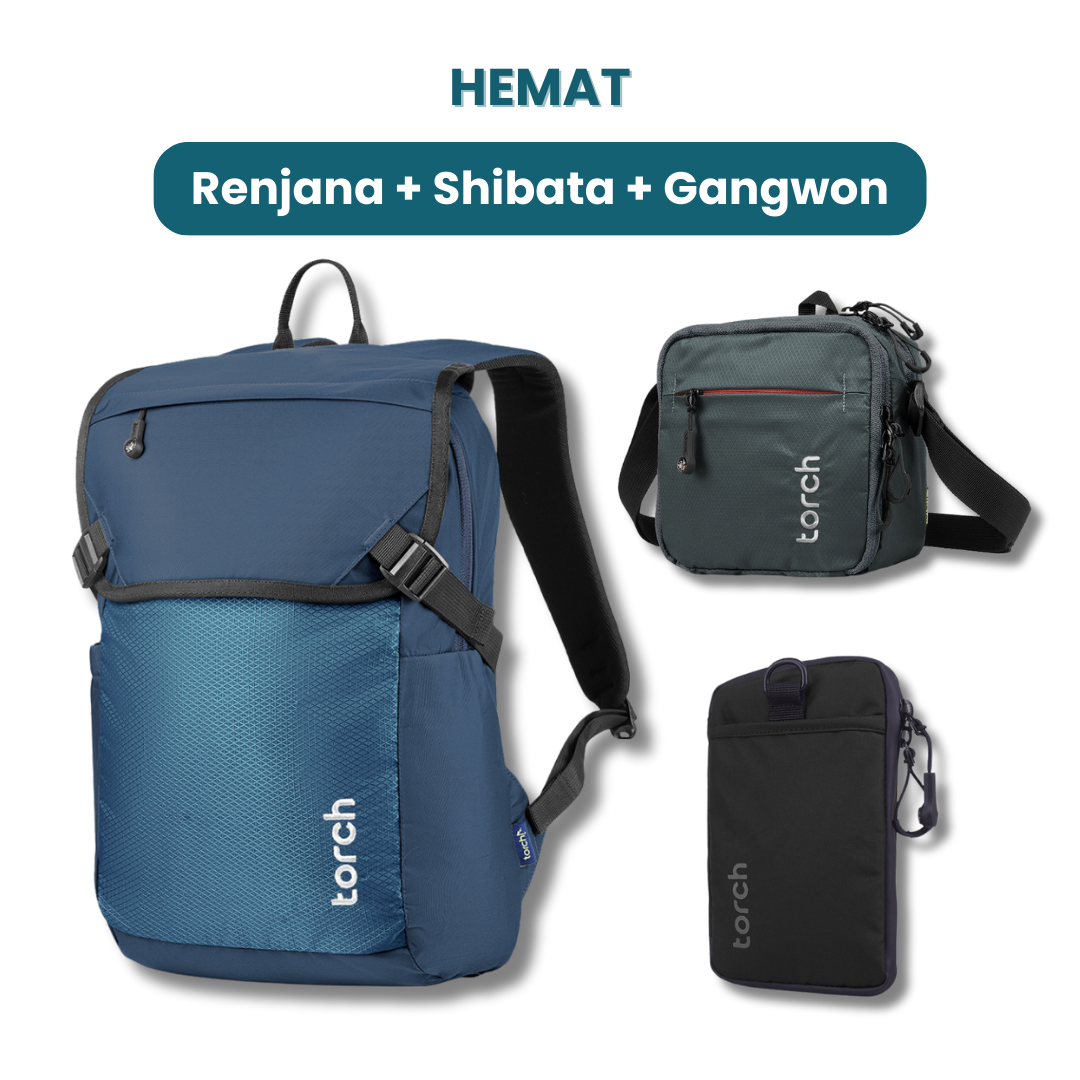 Hemat - Renjana Backpack + Shibata Travel Pouch + Gangwon Neck Wallet