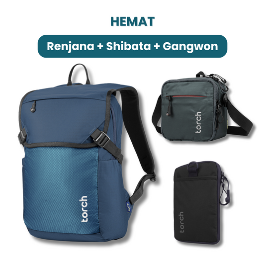 Paket Hemat - Renjana Backpack + Shibata Travel Pouch + Gangwon Neck Wallet