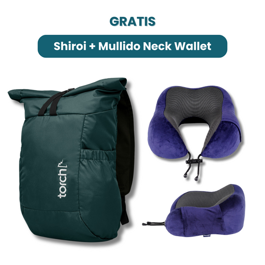 Shiroi Foldable Bag Gratis Mullido Neck Pillow