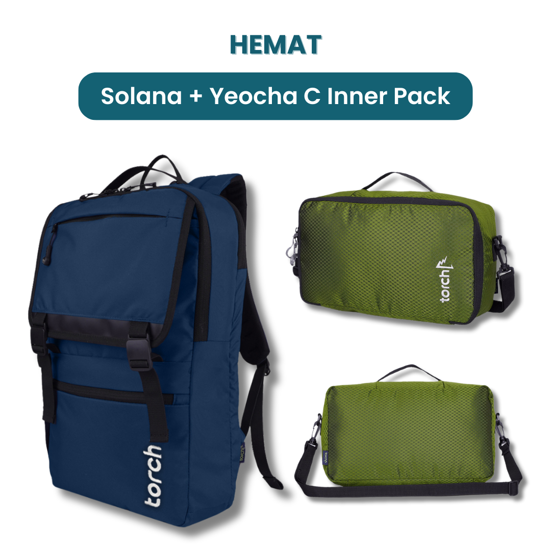 Dalam paket ini kamu akan mendapatkan:  - Solana Backpack  - Yeocha C Inner Pack Plain