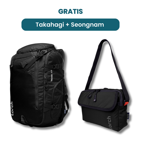 Hemat - Takahagi Travel Backpack + Seongnam Travel Pouch