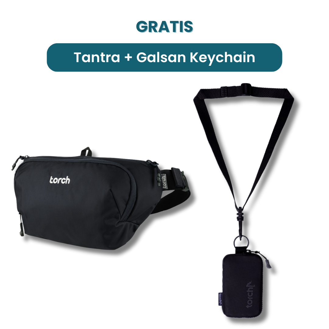 Dalam paket ini kamu akan mendapatkan:  - Weda Waist Bag   - Galsan Keychain