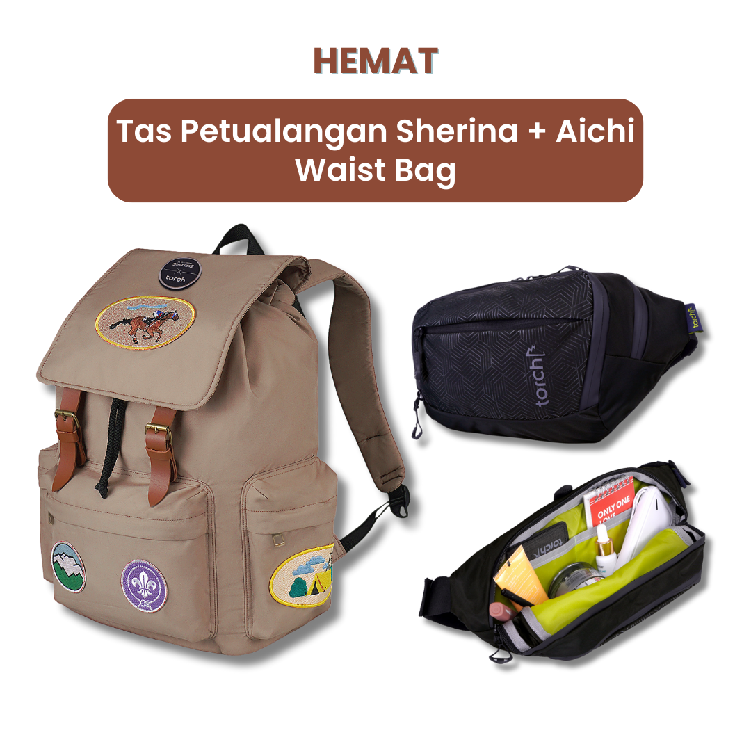 Dalam paket ini akan mendapatkan :  - Tas Petualangan Sherina Daypack 26L   - Aichi Waist Bag   