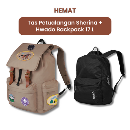 Dalam paket ini akan mendapatkan :  - Tas Petualangan Sherina Daypack 26 L   - Hwado Backpack   