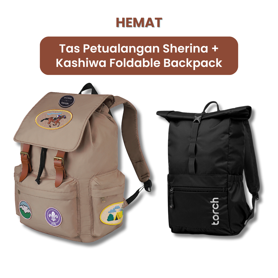 Dalam paket ini akan mendapatkan :  - Tas Petualangan Sherina Daypack 26L   - Kashiwa Foldable Bag   