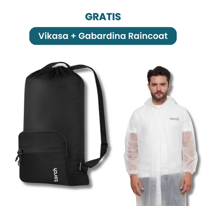 Dalam paket ini kamu akan mendapatkan:  - Vikasa Foldable  - Gabardina Raincoat