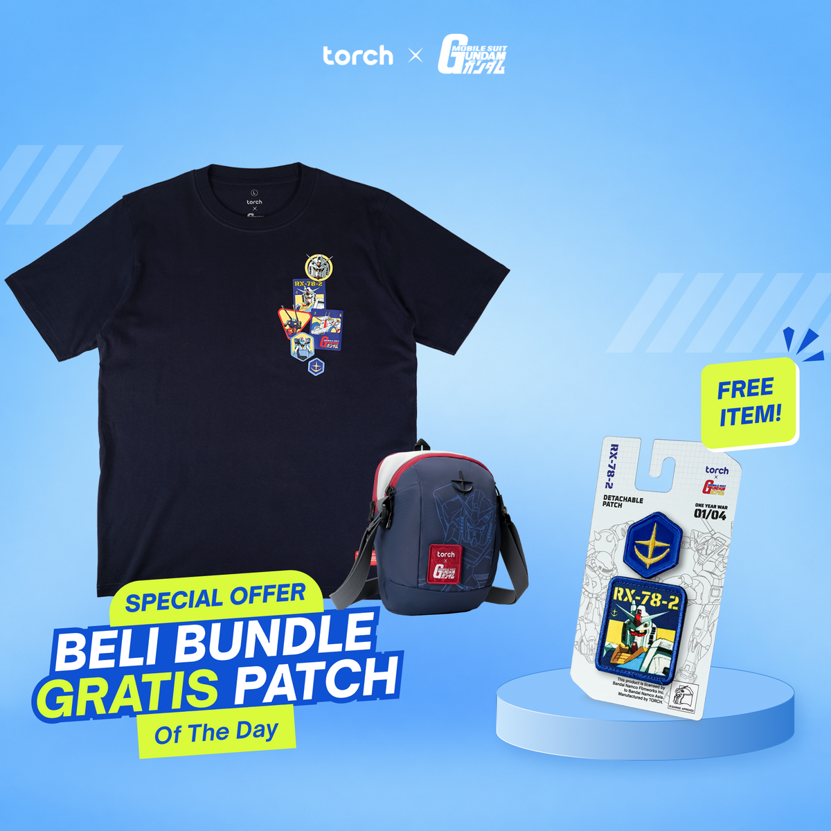 React Gundam Sling Bag + Arion T-Shirt (Free Patch)