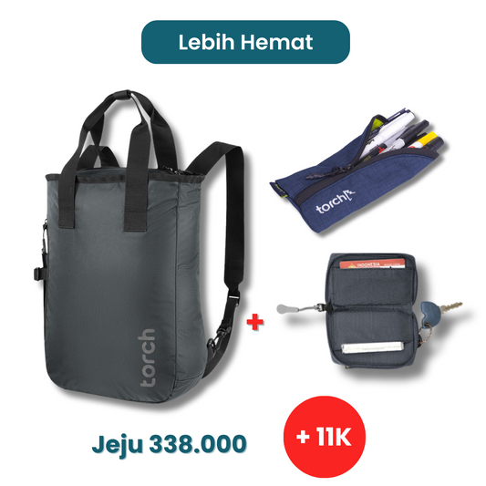 Jeju Backpack + Keychain & Balleno Stationery - Lebih Hemat