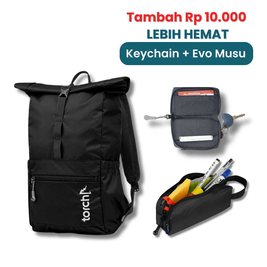 Paket Lebih Hemat - Kashiwa Foldable Bag + Oder Keychain & Evo Musu Stationery