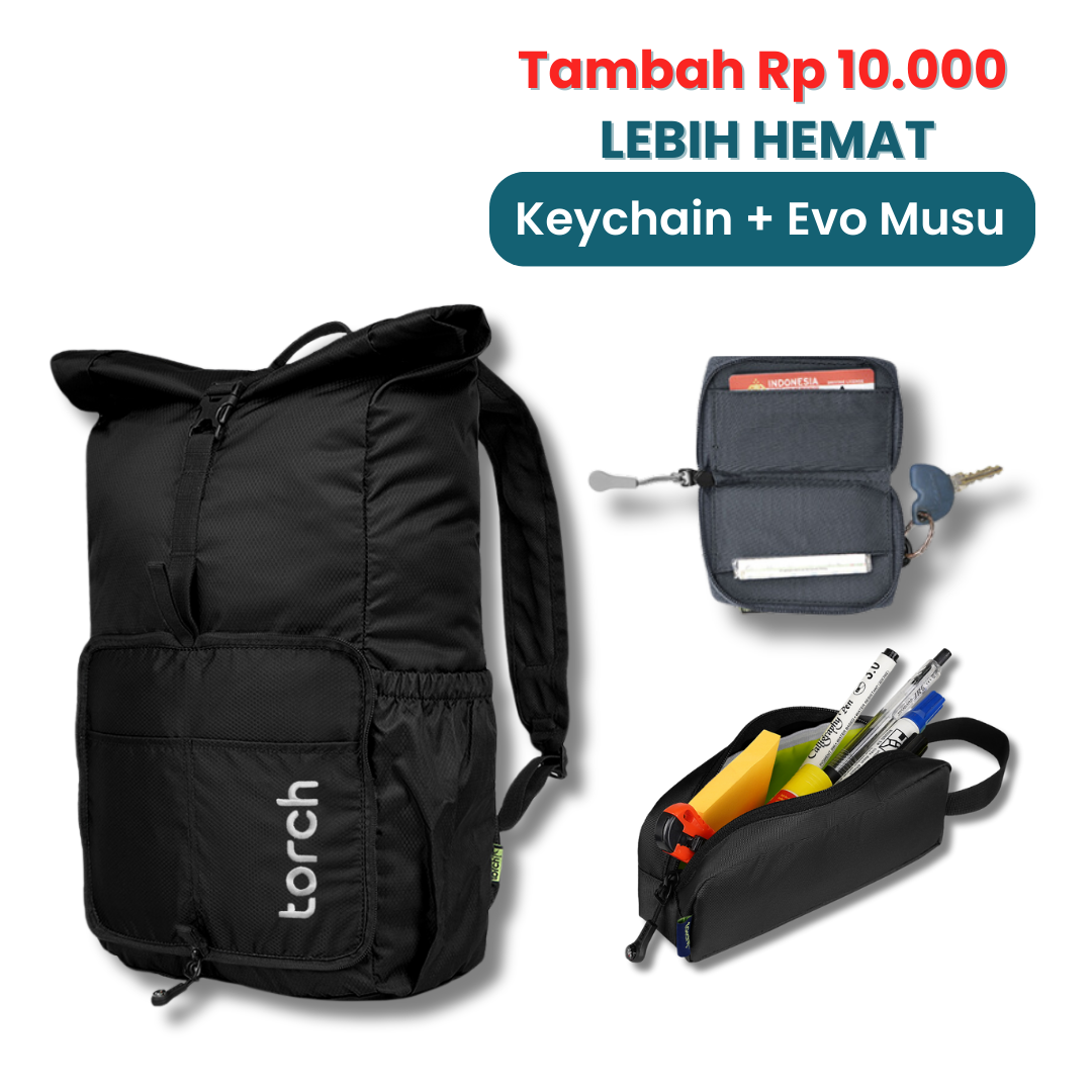 Lebih Hemat - Kumano Foldable Bag + Evo Musu Stationery & Keychain
