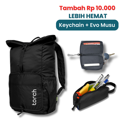 Paket Lebih Hemat - Kumano Foldable Bag + Evo Musu Stationery & Keychain