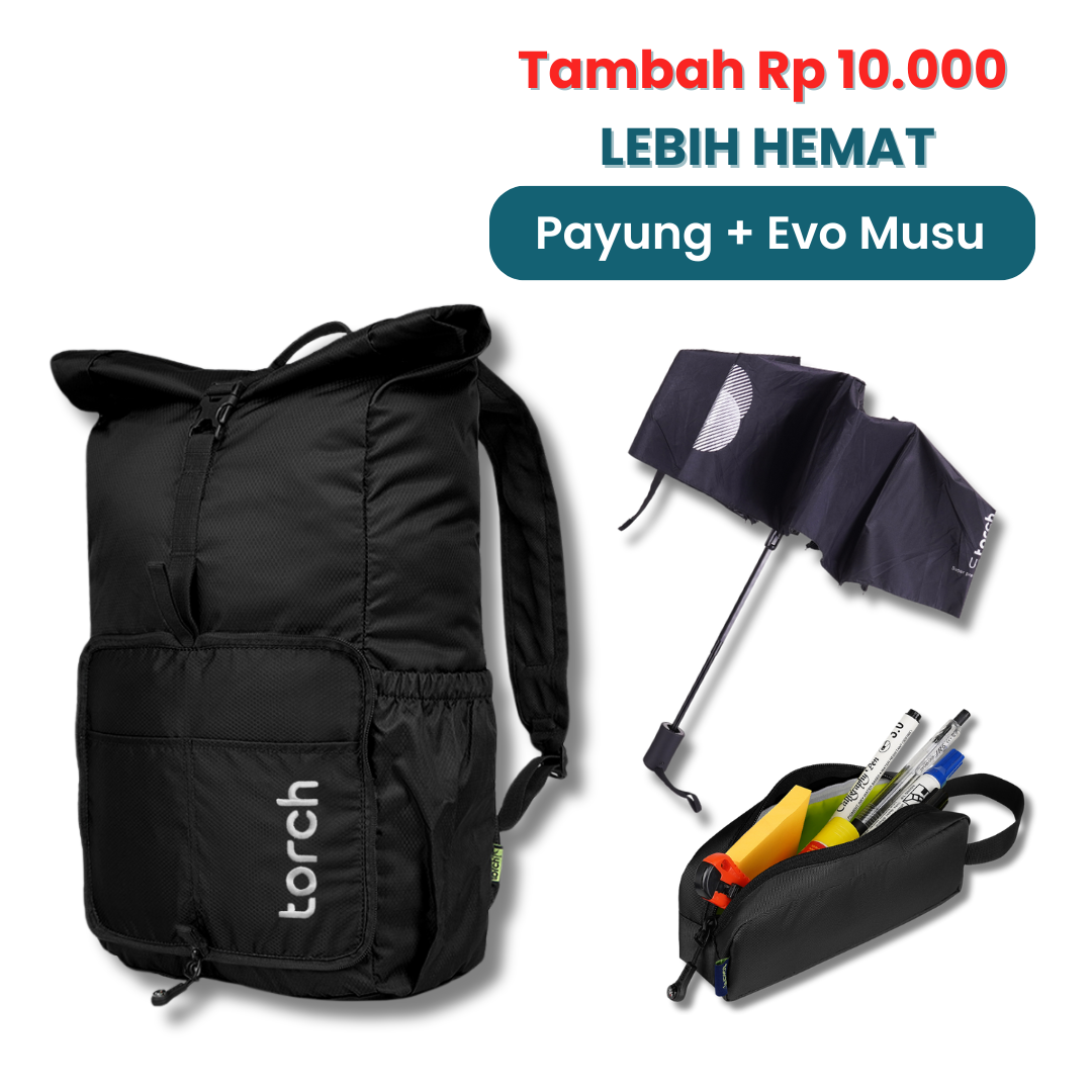 Lebih Hemat - Kumano Foldable Bag + Payung Paraguas & Evo Musu Stationery