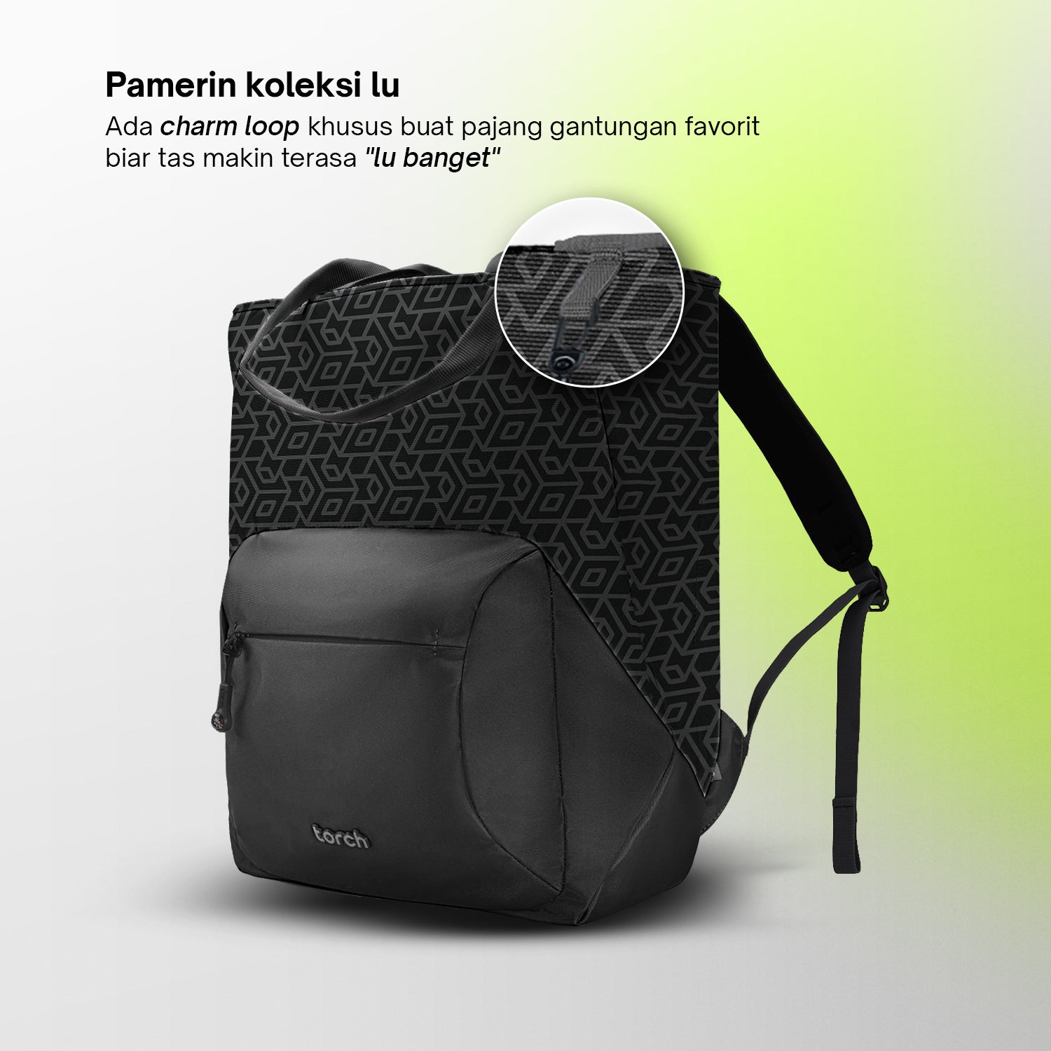 Nura Tote Backpack - Obsidian Grid