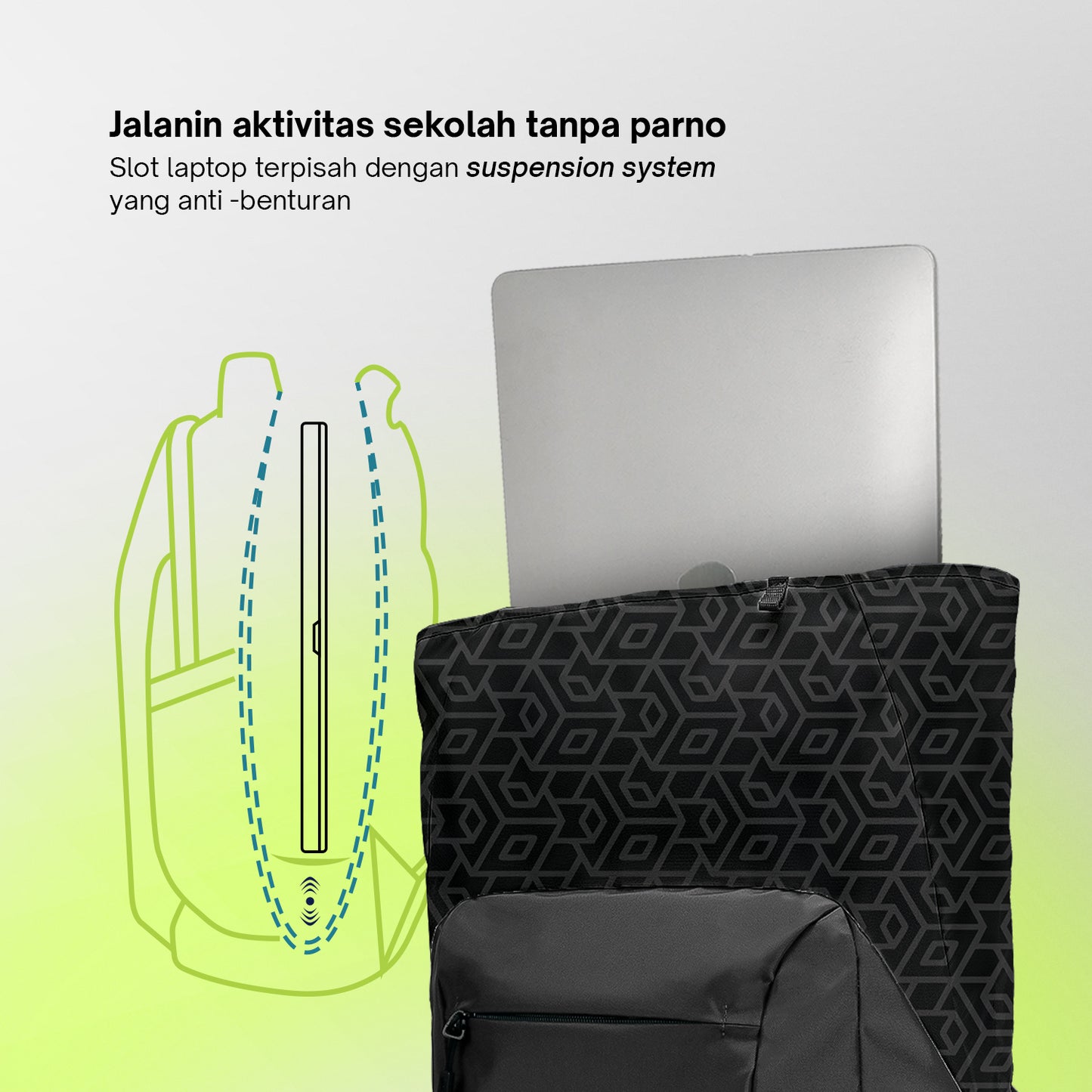 Nura Tote Backpack - Obsidian Grid