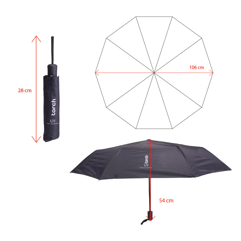 Paraguas Foldable Umbrella - Black